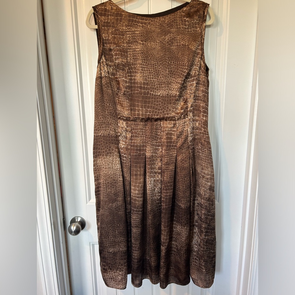 Jones New York Collection Snakeskin Pattern Sleeveless Dress  - size 14